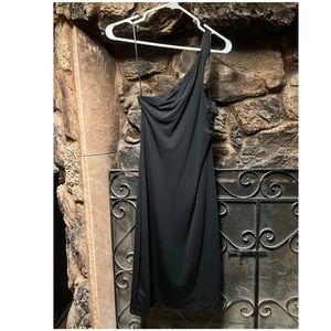 Express one shoulder black contour dress size S